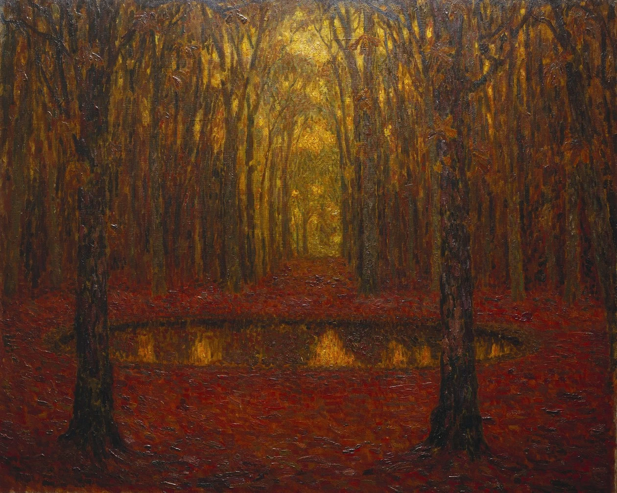 Henri Le Sidaner - 190, Lo Stagno a Versailles in Autunno